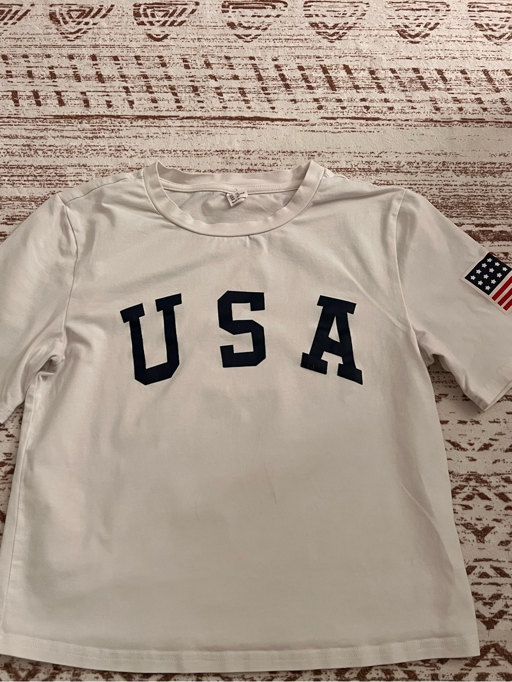 White USA Graphic crop top